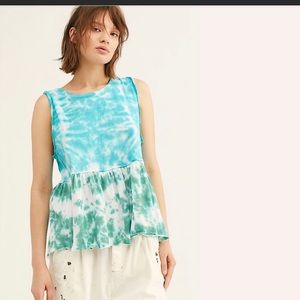 Free People sleeveless tie dye‎ peplum top